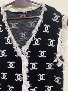 chanel dupe vest sweater