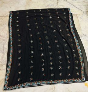 Black Saree Embroidery Work