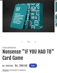 NONSENSE PLAYING CARDS