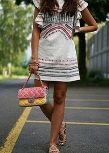 Zara Embroidered Mini Dress