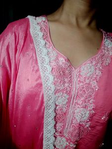 Y2K Beaded Kurta Set With Dupatta