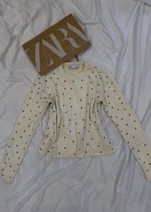 Zara Embellished Knit Top