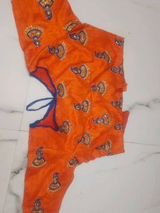 Embroidered Orange Blouse
