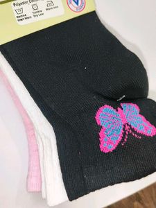 Butterfly Ankle Socks - Pack of 3 M 18 cm