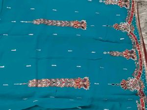 Elegant Teal Saree💥💥festive offer
