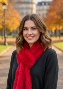 Red Faux Fur Scarf