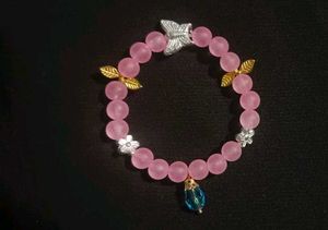 Pink Beaded Charm Bracelet
