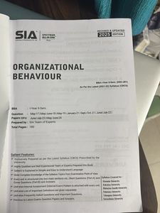 Organizational Behaviour BBA Book
