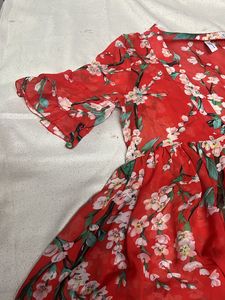 Red V Neck Top