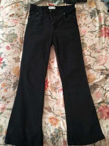 Zara Black Corduroy Flare Pants