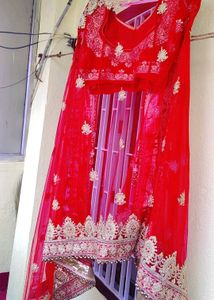 Red Embroidered Lehenga Choli Set