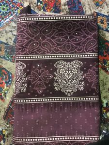 Satin Feel Saree With Blouse