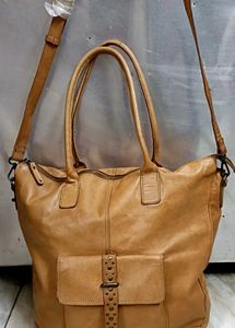 Leather Crossbody Tote Bag