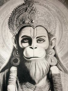 Hyper Realistic Charcoal SKETCH - Hanuman Ji