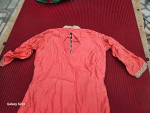 PEACH KURTI SUIT SET