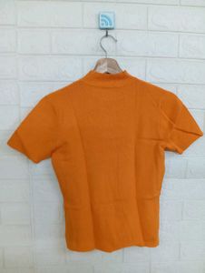 Zara Orange Knit Top