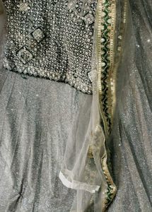 e Grey +green Lehenga