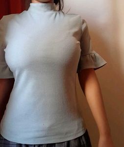 Korean Green Business Casual SHEIN Top