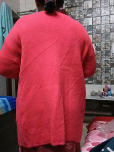 Pink Open Front Cardigan