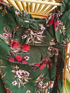 Tropical Green Off Shoulder Top