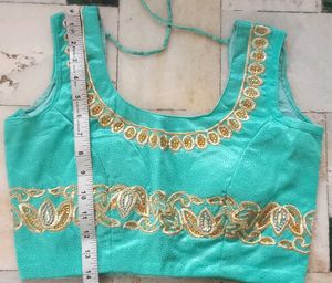 Teal &amp; Pink Embroidered Lehenga Set