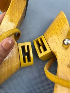 FENDI Yellow Wooden wedges