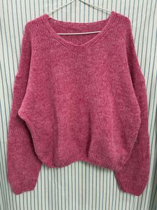 Pink Knit Pullover Sweater