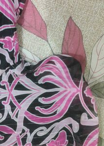 Pink &amp; Black Floral Print Top