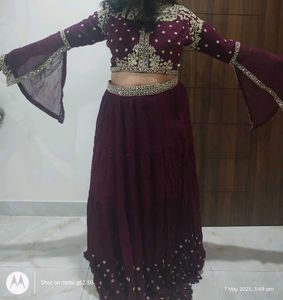 🔥Wine Designer Lahenga 🔥