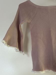 Mauve Ruffle Trim Top