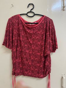 Red Floral Top