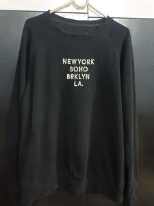 Heavy Fabric Black Graphic Sweatshirt