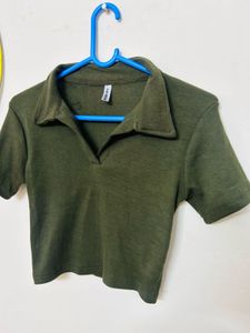 Green Crop Top