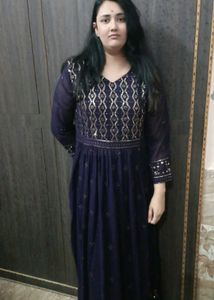 Purpal Palazo Suit Set With Heavy Duppata