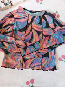 Abstract Printed Fitted Crop top