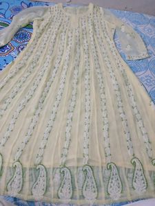 Elegant Chikankari Embroidered Anarkali Set