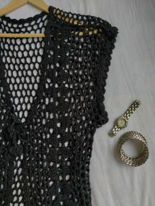 Crochet Knit Shrug with front knot