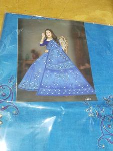 Blue cotton saree