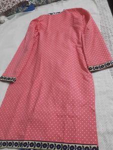 Pink Polka Dot Kurti Set