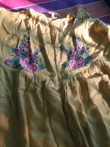 Yellow Designer Short Kurti