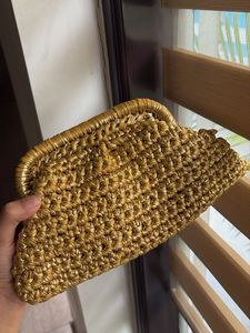 Gold Woven Clutch