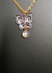 Purple Butterfly Necklace