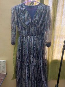 Paisley Print Long Sleeve Dress
