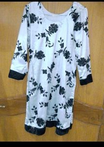 Floral Print Kurti sequence  grey black kurta