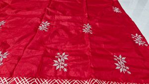 Red Embroidered Saree