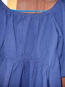 Navy Peplum Blouse