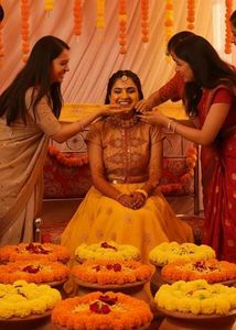 Bridal Haldi Outfit Crop Top With Ghagara