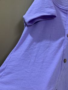 Lavender Colour Ribbed Top