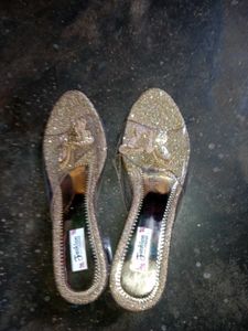 Sparkly Gold Fashion Slides
