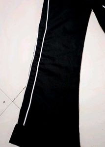 Black &amp; White Stripe Abaya